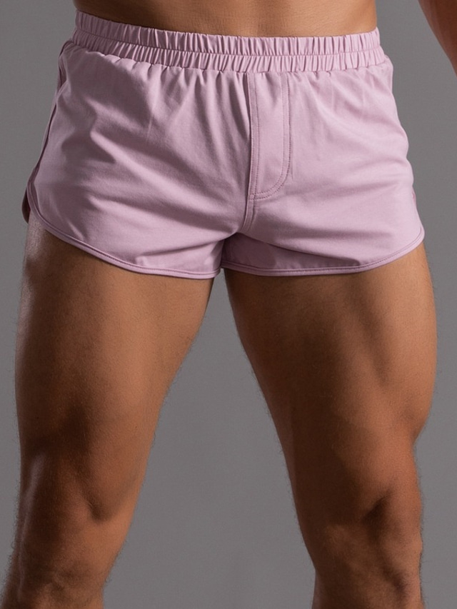  Men's Shorts Elastic Waist Stylish Casual / Sporty Big and Tall Sports Outdoor Daily Micro-elastic Comfort Breathable Solid Color Mid Waist Green Blue Pink M L XL