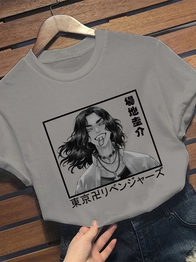  Inspirado por Vengadores de tokio Baji Keisuke T-Shirt Dibujos 100% Poliéster Anime Harajuku Gráfico Kawaii Camiseta Para Hombre / Mujer / Pareja