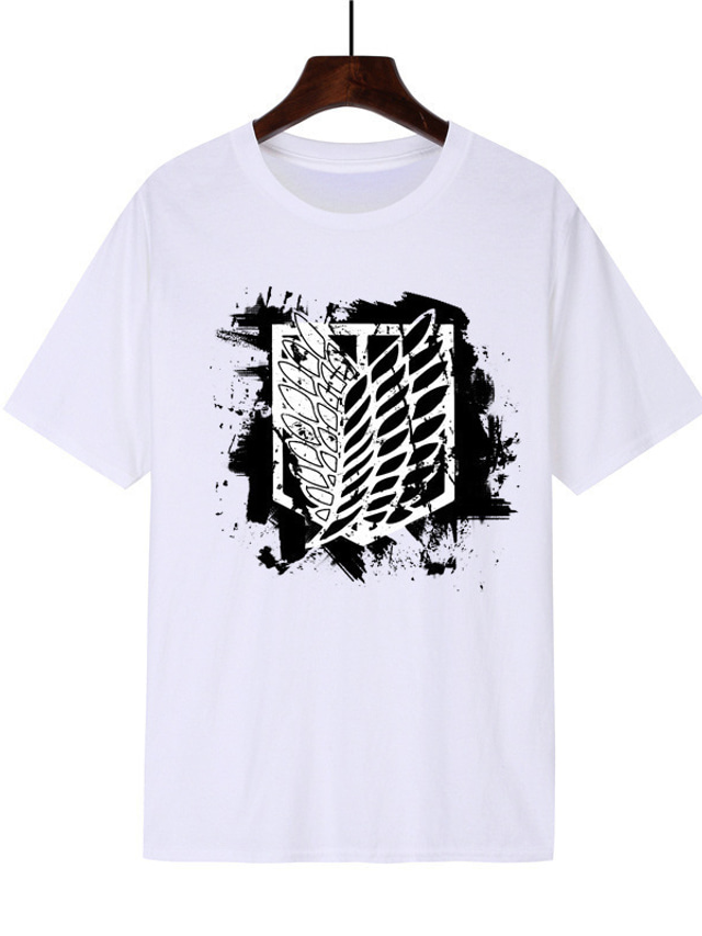  Inspirerad av Attack på Titan Eren Yeager T-shirt Tecknat 100% Polyester Anime Harajuku Grafisk Söt T-shirt Till Herr / Dam / Par