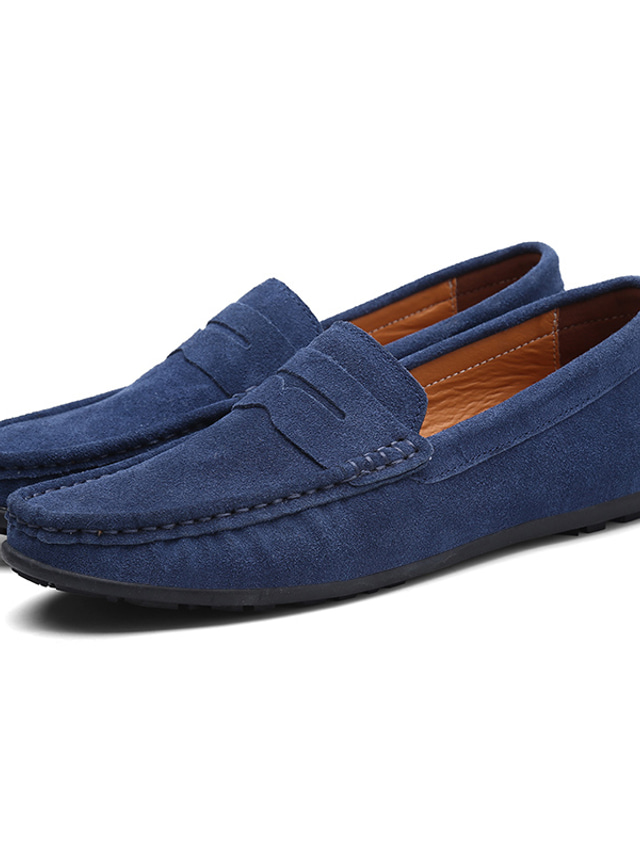  Hombre Zapatos Zapatos de taco bajo y Slip-Ons Ante Casual Comodidad Color sólido Goma Primavera Verano