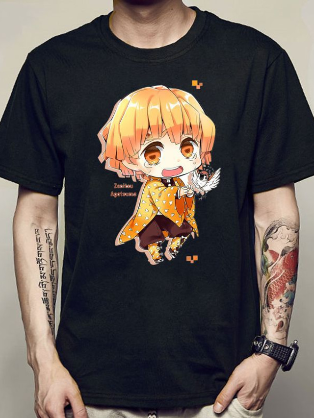  Inspired by Demon Slayer: Kimetsu no Yaiba Kamado Nezuko Agatsuma Zenitsu Kamado Tanjiro T-shirt Cartoon 100% Polyester Anime Harajuku Graphic Kawaii T-shirt For Men's / Women's / Couple's