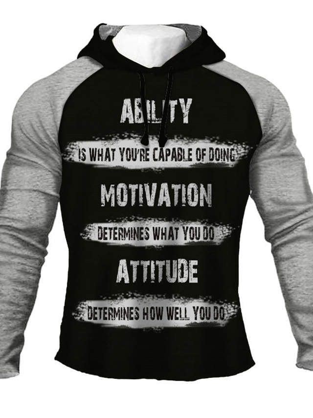  Men's Hoodie Pullover Hoodie Sweatshirt Print Designer Casual Streetwear Winter Graphic Letter Print Hooded Sports & Outdoor Casual Daily Long Sleeve Clothing Clothes Slim Green Black Gray