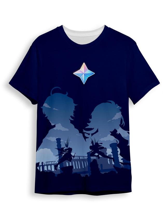 Inspirado por Impacto de Genshin Klee T-Shirt Dibujos 100% Poliéster Anime Harajuku Gráfico Kawaii Camiseta Para Hombre / Mujer / Pareja