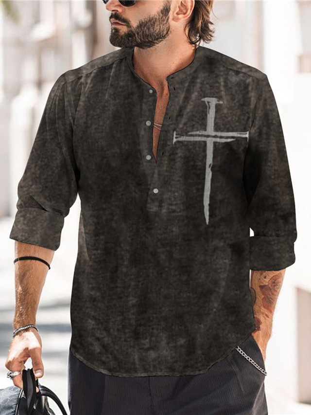 Chemise Lin Homme Manches Longues – Légère Et Respirante En Lin Coton, Coupe Régulière Décontractée Pour L'Été Et La Plage, M-5XL