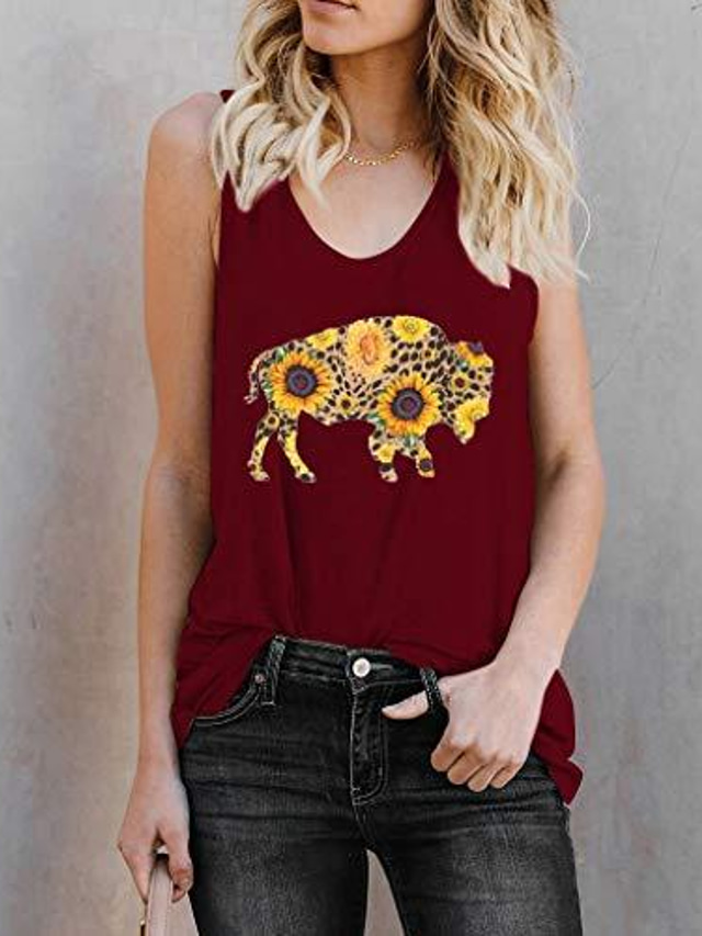 Damen Shirt Top Schwimmerrücken Designer Sommer Ärmellos Graphic