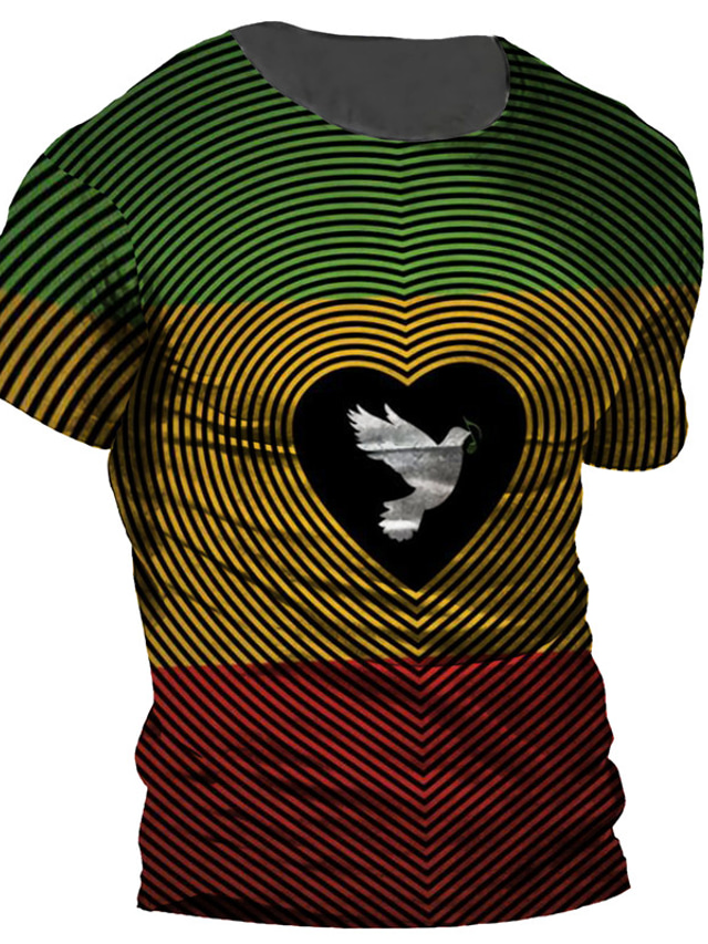  Men's T shirt Tee Designer Summer Short Sleeve Graphic Heart Color Block Print Crew Neck Street Daily Print Clothing Clothes Designer Casual Big and Tall Yellow