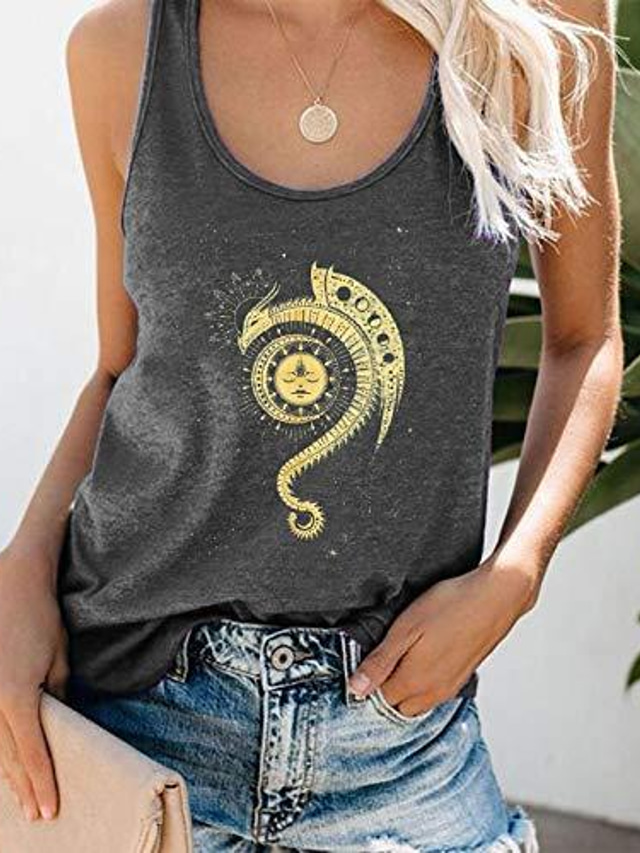  live by the sun love by the moon tank top women funny moon and sun graphic sleeveless tee shirts gray