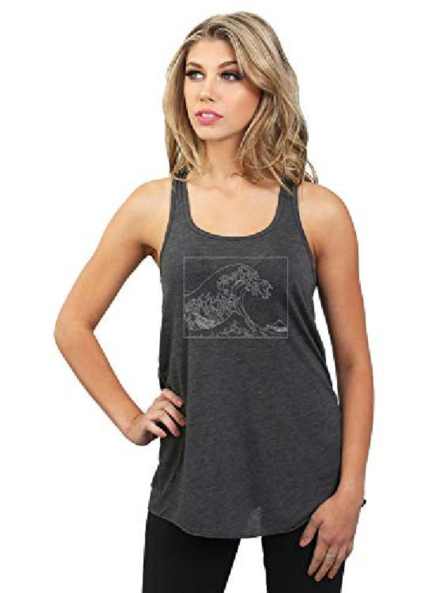 great waves hokusai women's fashion sleeveless flowy racerback tank top ...