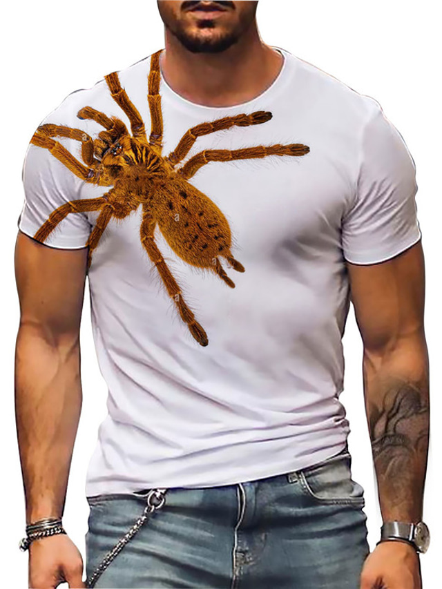  Voor heren Uniseks T-shirt Grafische prints Insecten Strakke ronde hals Lichtgrijs Bruin Grijs Zwart 3D-afdrukken Buiten Straat Korte mouw Afdrukken Kleding Sport Ontwerper Casual Groot en klein