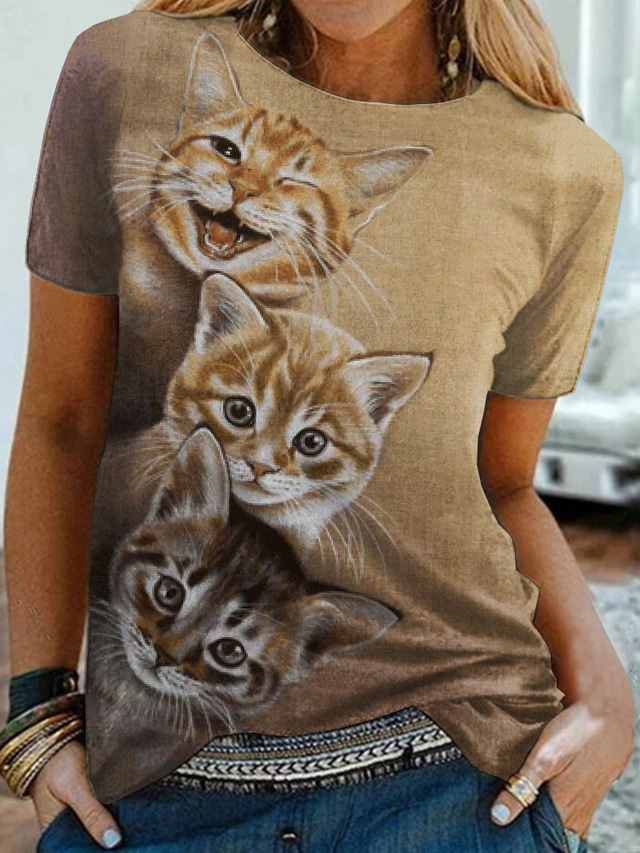 Camiseta Hombre 2025 Pecho Peludo - Estampado 3D Con Rhinestone - Manga Corta Cuello Redondo