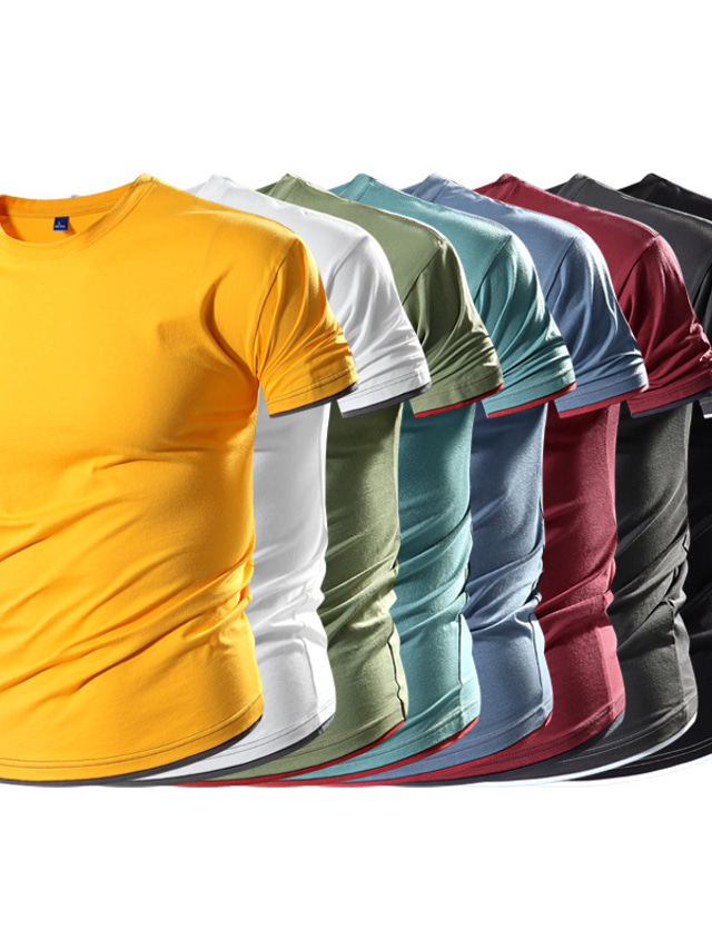  Herre T-shirt Vanlig Rund hals Gade Ferie Kortærmet Tøj Mode Afslappet Bekvem
