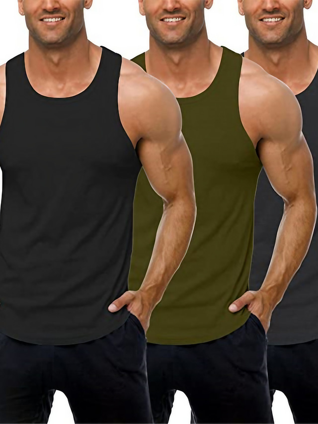  3 Pack Sleeveless Workout Tank Tops for MenSleeveless Gym Muscle Tank Tops Basketball Workout Shirts