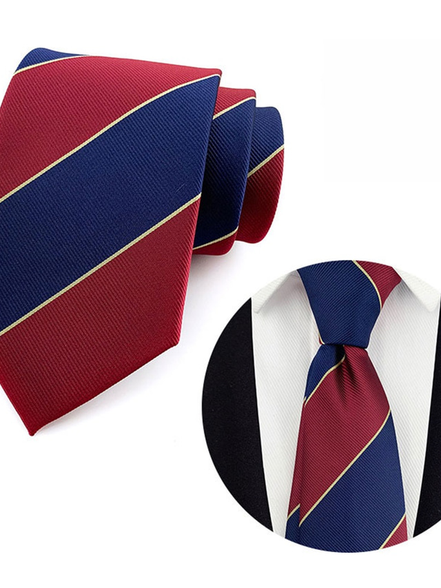  Homme Cravate Cravates Travail Mariage Gentleman Style formel Style moderne Classique Mode Rayé Formel Entreprise robe ceremonie