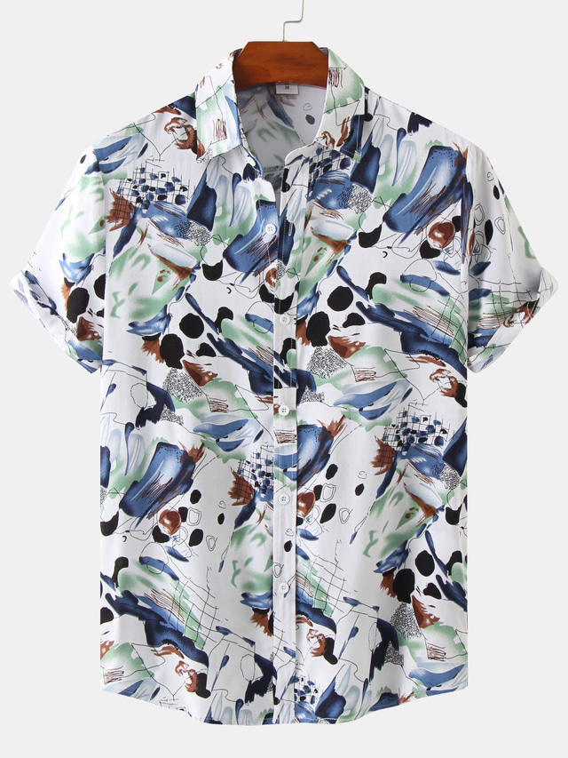 Chemise Homme Club Room Camouflage Bleu - Neuve Avec étiquettes, Taille M