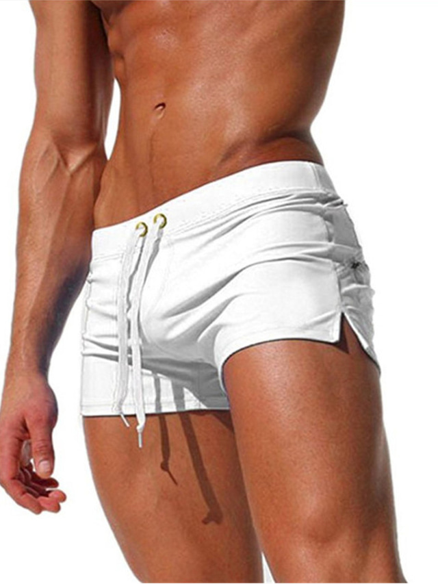  Bărbați Stil Clasic Modă Pantaloni Scurți Pantaloni scurți de plajă Cordon Buzunar Design Elastic cu Cordon Scurt Pantaloni Casual Zilnic Micro-elastic Culoare solidă Confort Respirabil Talie medie