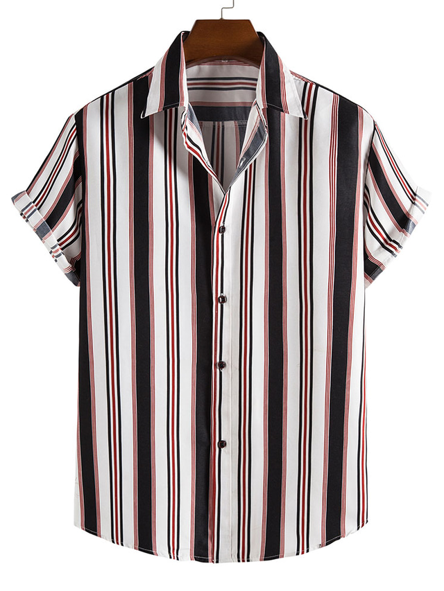  Men's Shirt Geometric Classic Collar Holiday Beach Print Tops Casual Tropical A B C / Summer / Summer