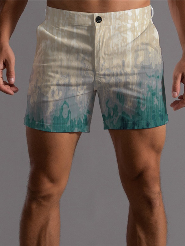  Men's Chino Shorts Shorts 3D Print Pocket Designer Fashion Casual / Sporty Business Casual Daily Micro-elastic Comfort Soft Color Block Graphic Prints Mid Waist 3D Print Blue M L XL
