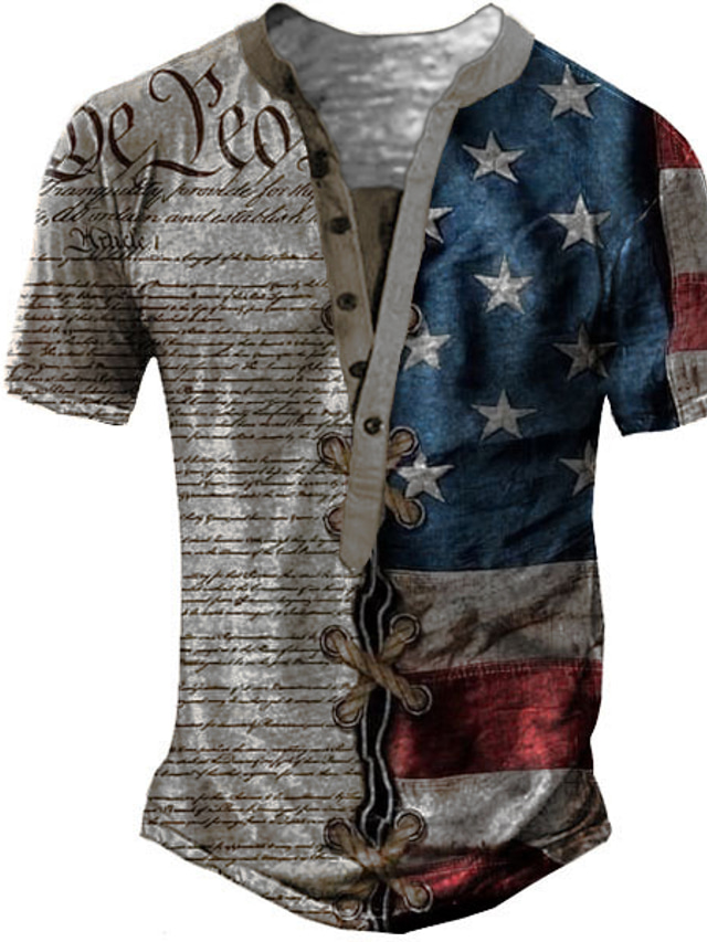 XINTAYEL Camisa Desgastada Para Hombre, Camiseta De Manga Corta Con Estampado De Caballero Templario En 3D, Camiseta Con Cuello En V Y Botones, Camisetas Para Motocicleta