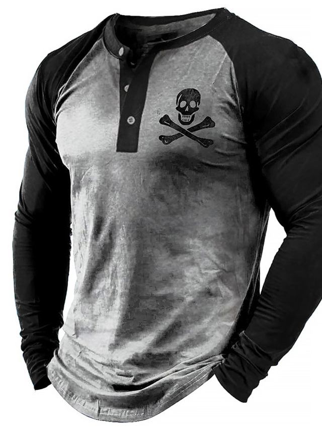  Homme Unisexe Sweat-shirt Sweat Bloc de couleur Imprimés Photos Crânes Patchwork Imprimer Casual du quotidien Des sports 3D effet Design Casual Pulls Capuche Pulls molletonnés Gris