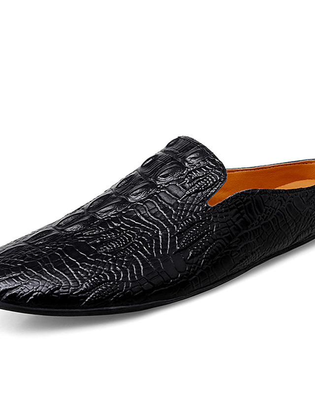  Męskie Chodaki i klapki Wygodne loafery Brytyjskie buty w kratę Komfortowe buty Codzienny W stylu brytyjskim Codzienny Skóra bydlęca Czarny Niebieski Biały Wiosna Lato