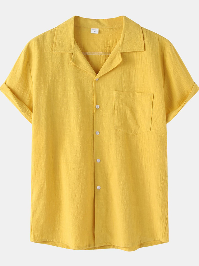  قميص رجالي كاجوال مخطط بأكمام قصيرة يومية ملابس الشارع الشهير لقضاء العطلات الشاطئية قميص صيفي مريح خفيف