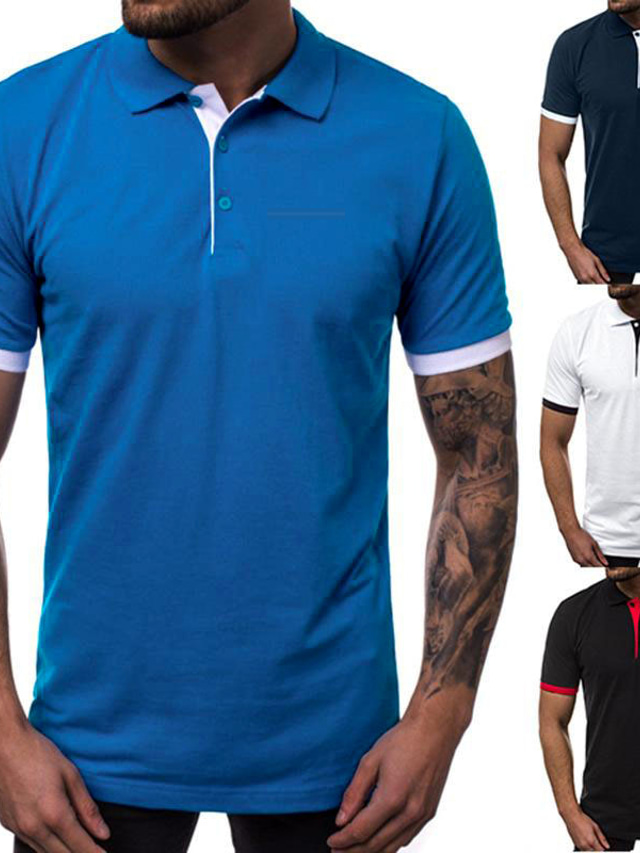  Homens Camisa polo de caminhada Camisa de golfe Camisa de tênis Secagem Rápida Pavio Humido Leve Manga Curta Camiseta Blusas Normal Côr Sólida Verão Tênis Golfe Corrida