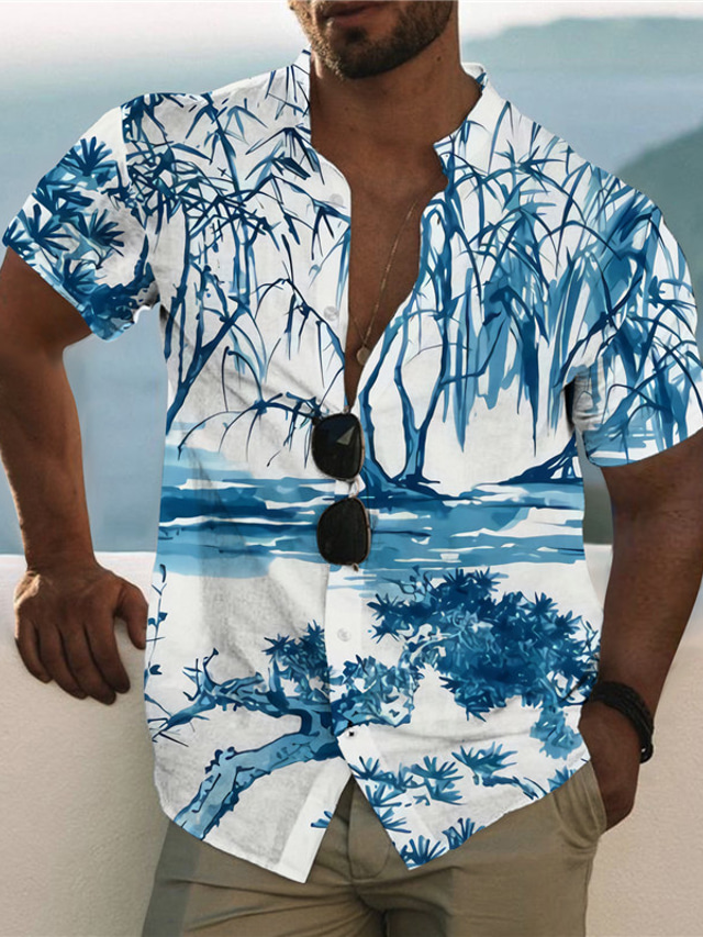 Chemise Homme Reservoir World Wide - Bleu Ancre, Manches Courtes, Boutons - Taille XL (très Bon état)