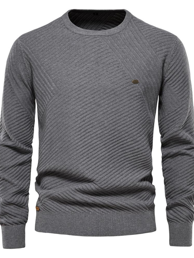 Sweat-shirt Homme Col Rond - Léger, Confortable, Couleur Unie Pour Automne/hiver - Pull Décontracté Quotidien