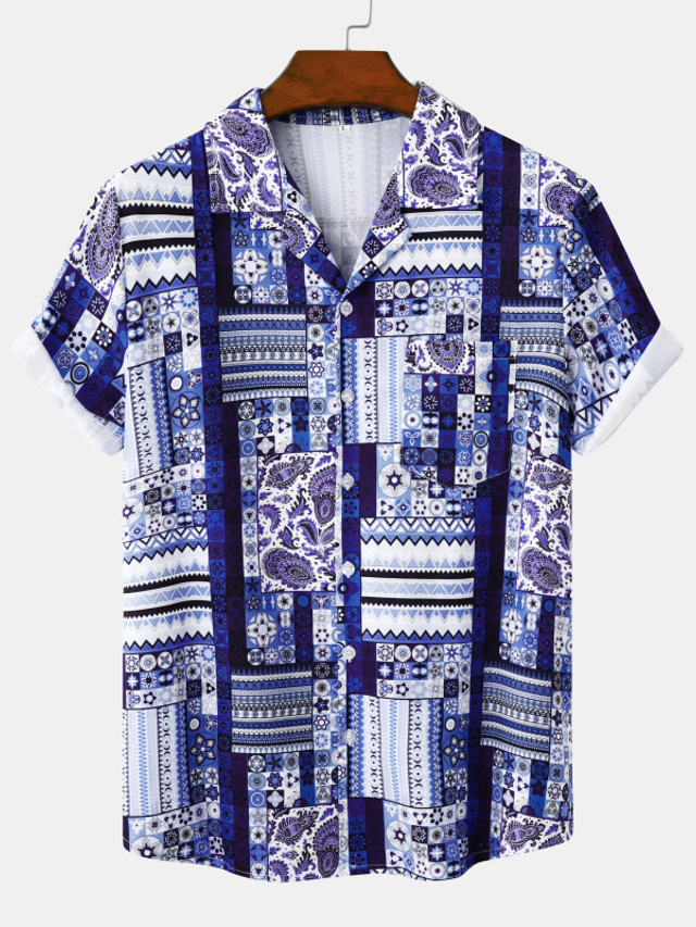Volcom Chemise boutonnée à manches courtes Salford pour homme, Bleu