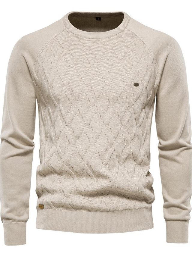  pánský svetr pulovr svetr úplet pletený jednobarevný výstřih stylový domácí denní podzim zima bílá černá s m l / dlouhý rukáv / dlouhý rukáv