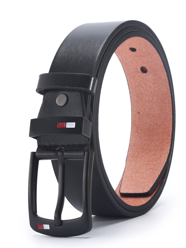  Hombre Cinturón PU Legierung Cinturones de diseñador Oficina Festival Color puro Negro Marrón