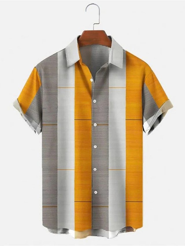 Chemise OR Weisse Carreaux Manches courtes Hommes | Plein air Entrepôt
