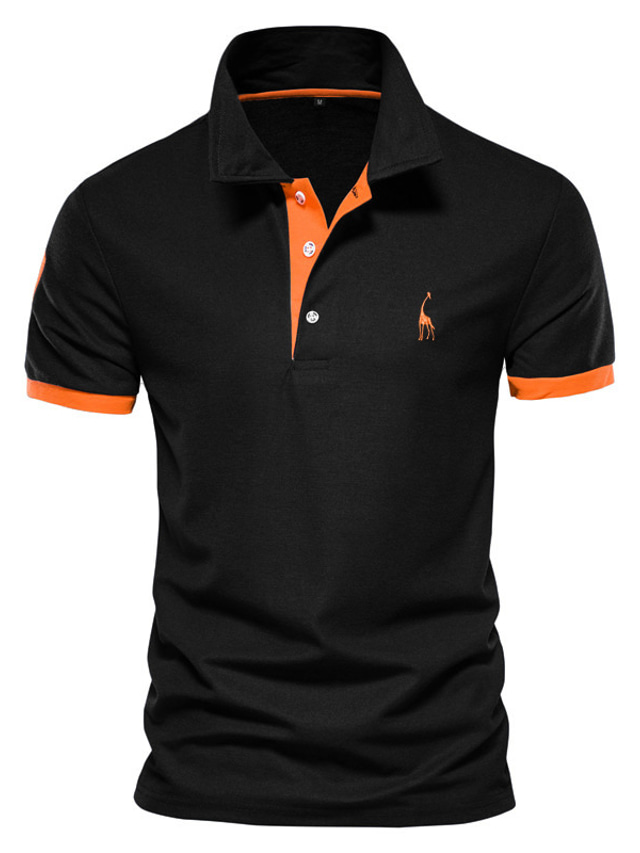  Voor heren POLO Shirt Golfshirt Stip Strijkijzer Dagelijks Sport Button-omlaag Korte mouw Tops Klassiek Zwart / Rood Wit Grijs / Zomer