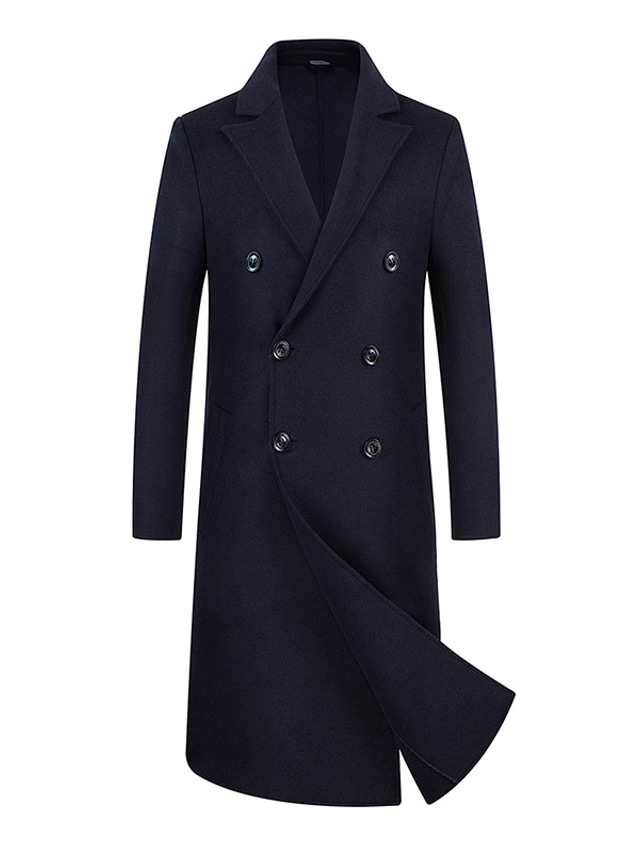 Trench-coat Classique Long Pour Homme - Double Boutonnage, Coupe Ajustée, Coupe-vent - Idéal Business Et Décontracté