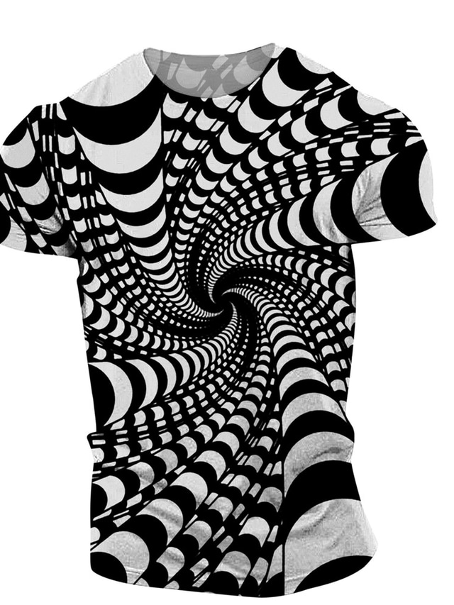  Herre Skjorte T-shirt Grafisk 3D Rund hals Sort Lysegrøn Lyserød Blå Lilla Plusstørrelser Afslappet Kortærmet Trykt mønster Tøj Gade overdrevet
