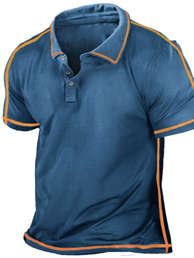  Homme POLO T Shirt golf Couleur unie Col rabattu Vert Bleu Violet Gris Noir Extérieur Plein Air Manches courtes Bouton bas Vêtement Tenue Mode Design Casual Respirable / Eté / Printemps / Eté