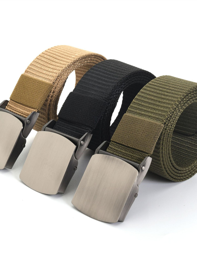  Men's Belt Nylon Designer Belts Outdoor Sports Outdoor Hiking Pure Color Black Army Green