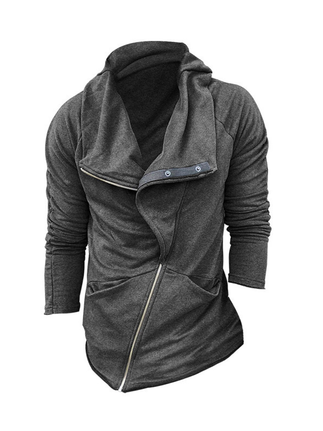  Men's Full Zip Hoodie Jacket Light Grey Red Gray Black V Neck Solid Color Zipper Pocket Sports & Outdoor Streetwear Casual Big and Tall Essential Winter Fall Clothing Apparel Hoodies Sweatshirts 