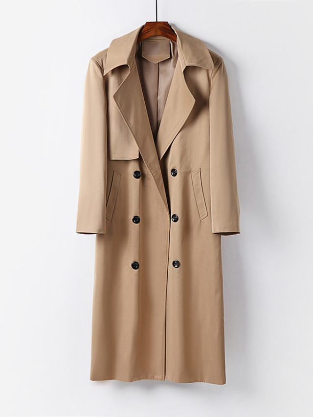 Men's Winter Coat Trench Coat Office Work Winter Fall Polyester ...