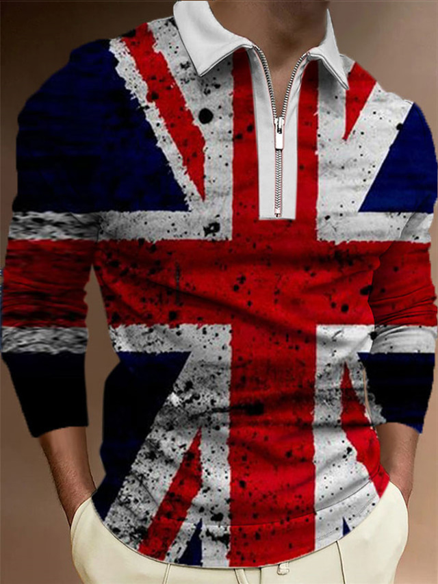 T-shirt Homme Col Rabattu 1/4 Zip Camouflage - Manches Courtes, Slim - Coton Et Lin - Style Militaire Décontracté