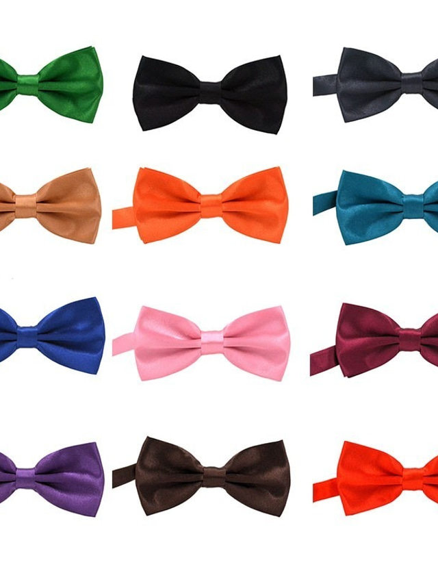  Men's Bow Tie Fashion Party Wedding Bow Solid Colored Formal Party Evening