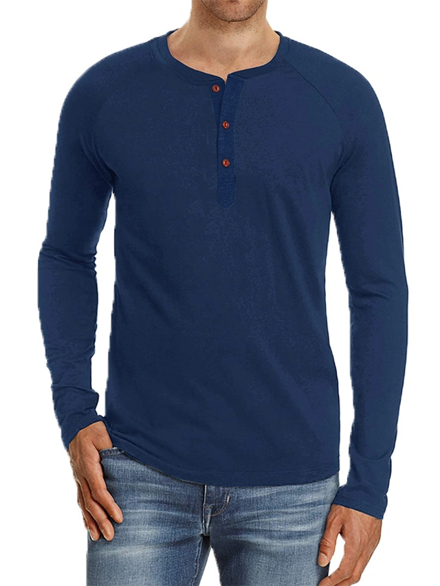 Tee Shirt Homme Henley Date Anniversaire - Chemise Manche Courte Respirante Coton Imprimé Classique
