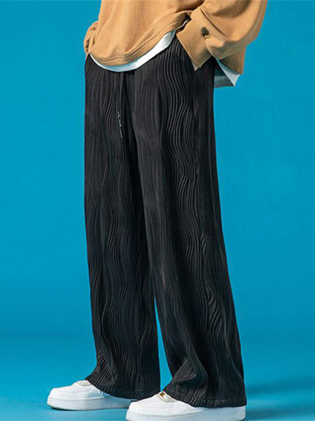  Homme Pantalon Pantalons décontractés Cordon Taille elastique Pantalon de Yoga Fluide Couleur unie Confort Respirable Casual du quotidien Vêtement de rue Mélange de Coton Sportif Mode Noir Gris