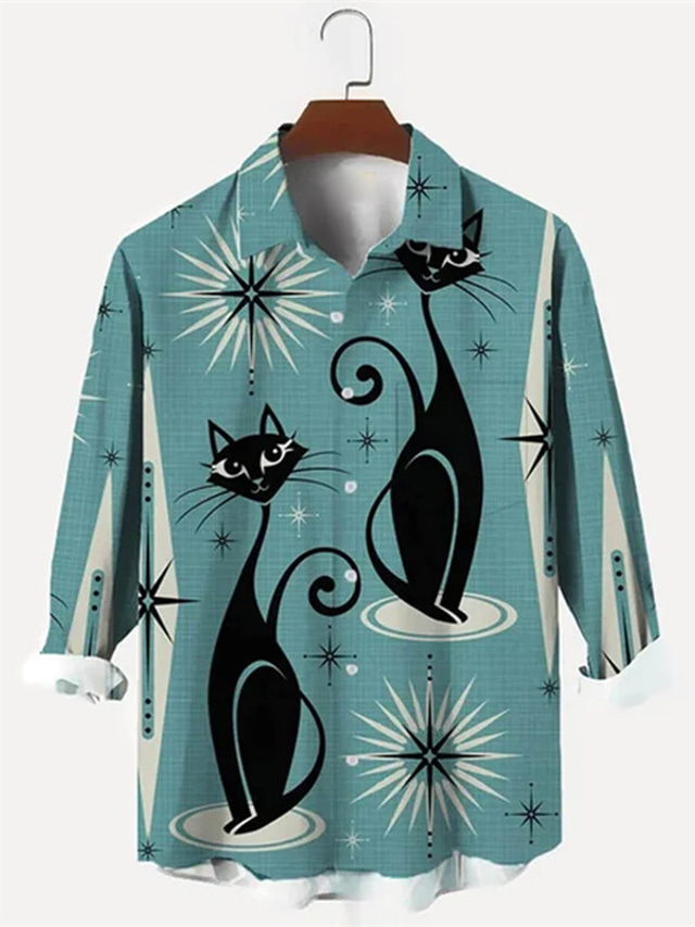 Chemise à manches courtes pour homme Motif renard mignon
