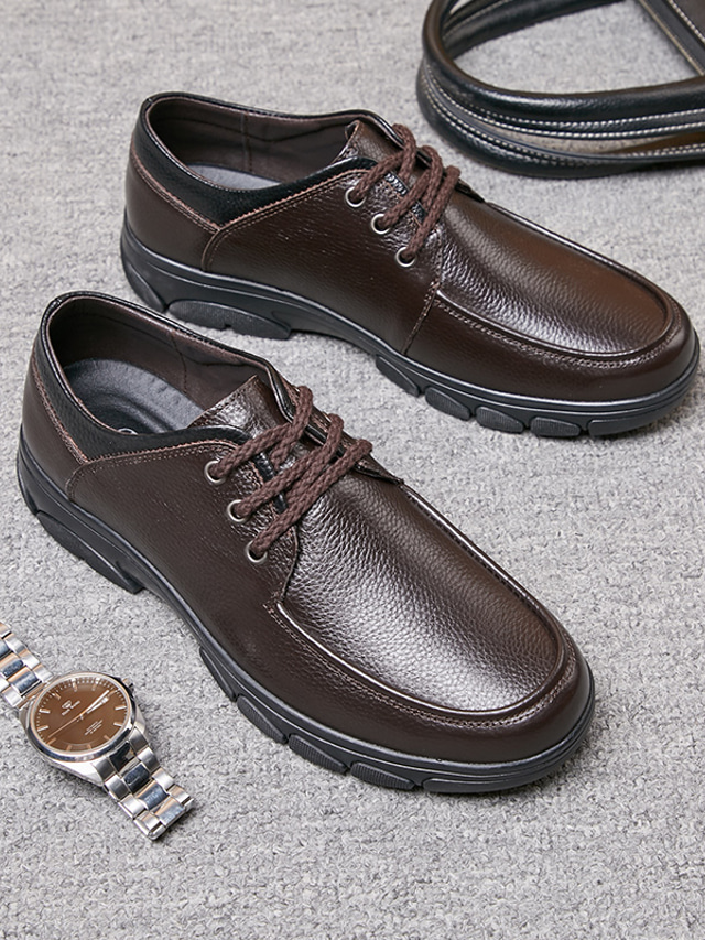  Bărbați Pantofi Cizme Piele Epocă Casual Englezesc Confort Non-alunecare Rezistență la uzură Mată Plimbare Plută Toamnă Iarnă / Cizme Medii