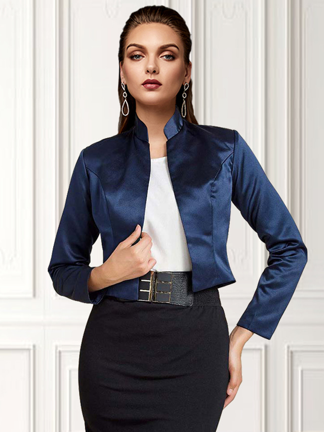  Solid Coats / Jackets Satin Wedding / Party Evening / Casual Wedding Guest Wraps / Bolero With Draping / Solid dress to impress 2025