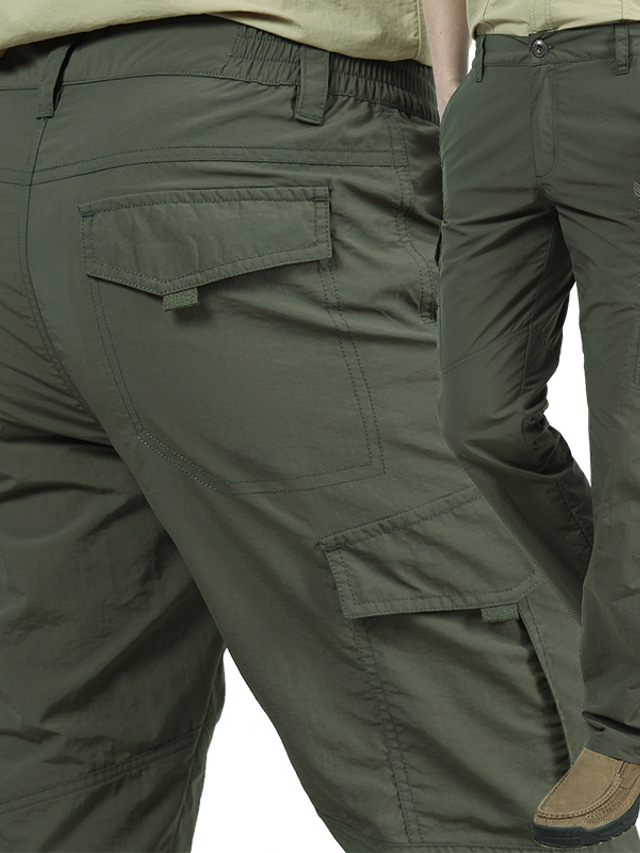  Męskie Spodnie cargo Spodnie Spodnie robocze Elastyczny pas Multi Pocket Jednokolorowe Komfort Oddychający Codzienny Streetwear Sport Moda Zielony Czarny Średnio elastyczny