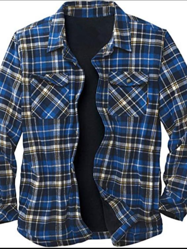  chemise en flanelle pour homme décontracté quotidien extérieur imprimé à carreaux graphique à motifs à capuche rue boutonné imprimé à manches longues hauts décontracté mode confortable vin vert bleu