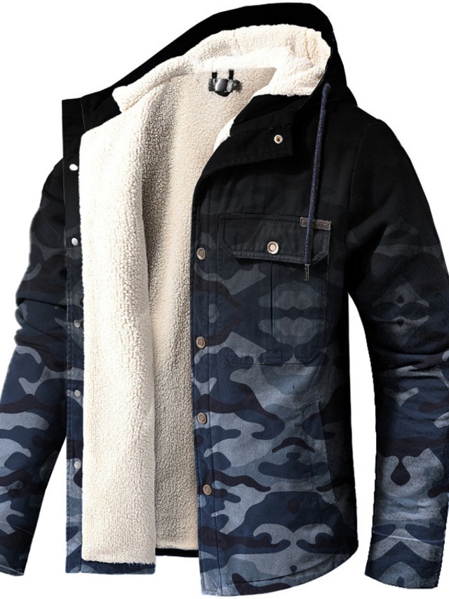  Men's Coat Hoodie Pocket Green Fashion Sports & Outdoor Fall & Winter