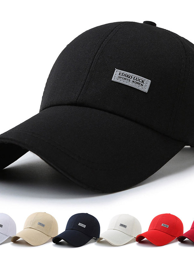  Per uomo Cappello Cappellino da baseball Esterno Giornaliero Fibbia regolabile Colore puro Portatile Traspirante Nero